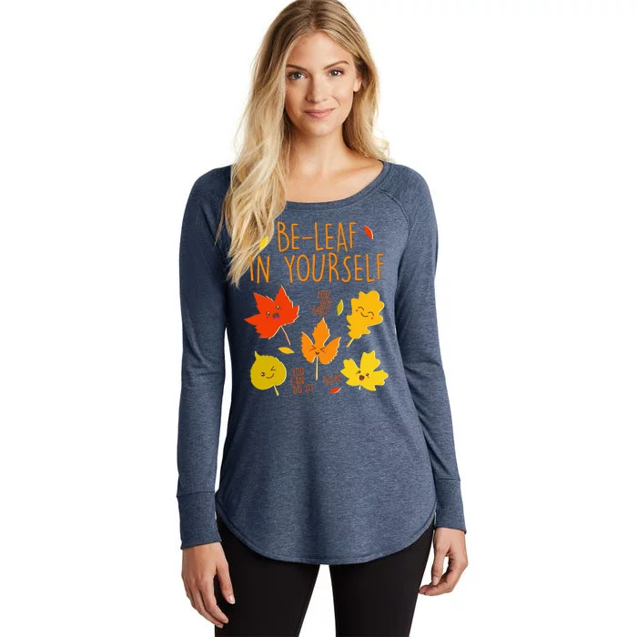 Cute Be-Leaf In Yourself Women's Perfect Tri Tunic Long Sleeve Shirt