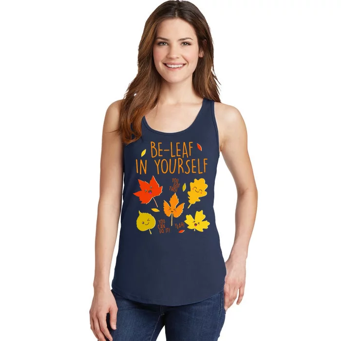 Cute Be-Leaf In Yourself Ladies Essential Tank