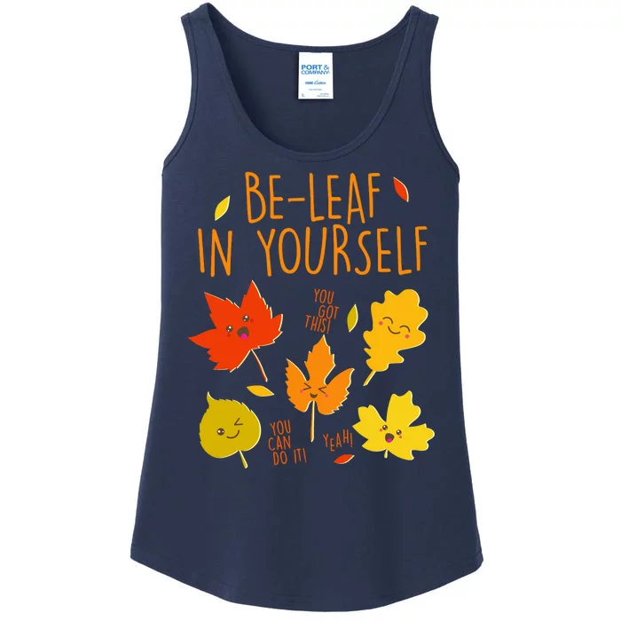 Cute Be-Leaf In Yourself Ladies Essential Tank