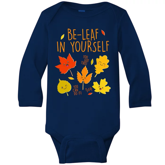 Cute Be-Leaf In Yourself Baby Long Sleeve Bodysuit