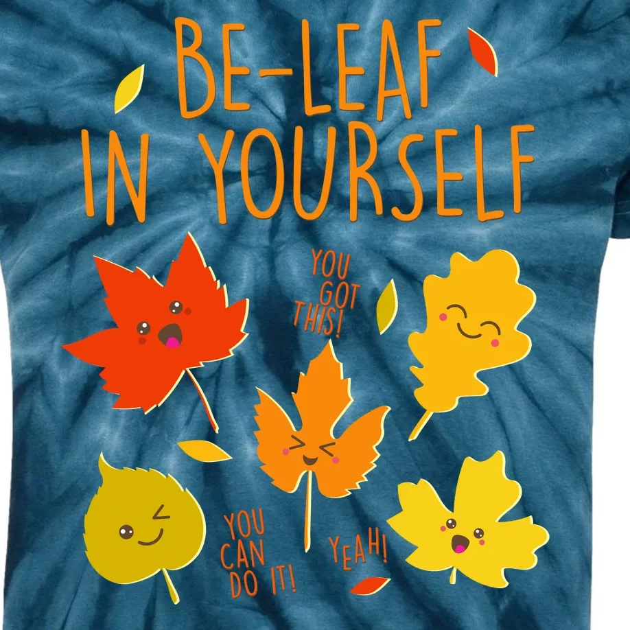 Cute Be-Leaf In Yourself Kids Tie-Dye T-Shirt