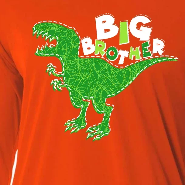 Cute Big Brother T-Rex Dinosaur Cooling Performance Long Sleeve Crew