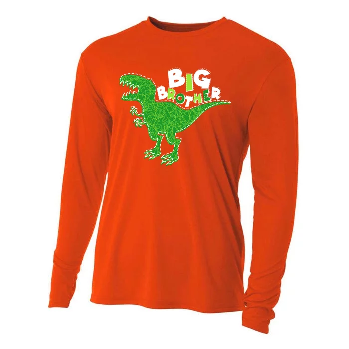 Cute Big Brother T-Rex Dinosaur Cooling Performance Long Sleeve Crew