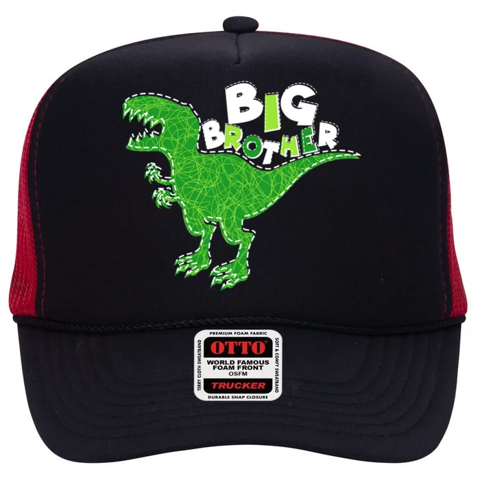 Cute Big Brother T-Rex Dinosaur High Crown Mesh Trucker Hat