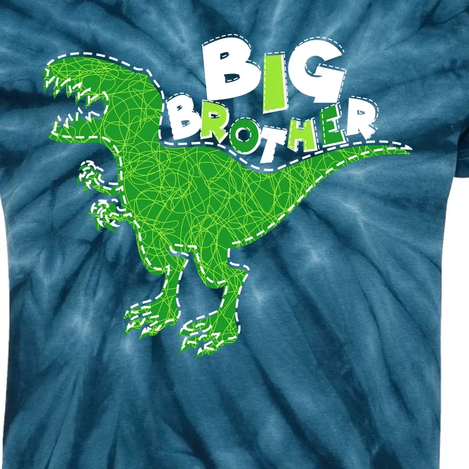 Cute Big Brother T-Rex Dinosaur Kids Tie-Dye T-Shirt