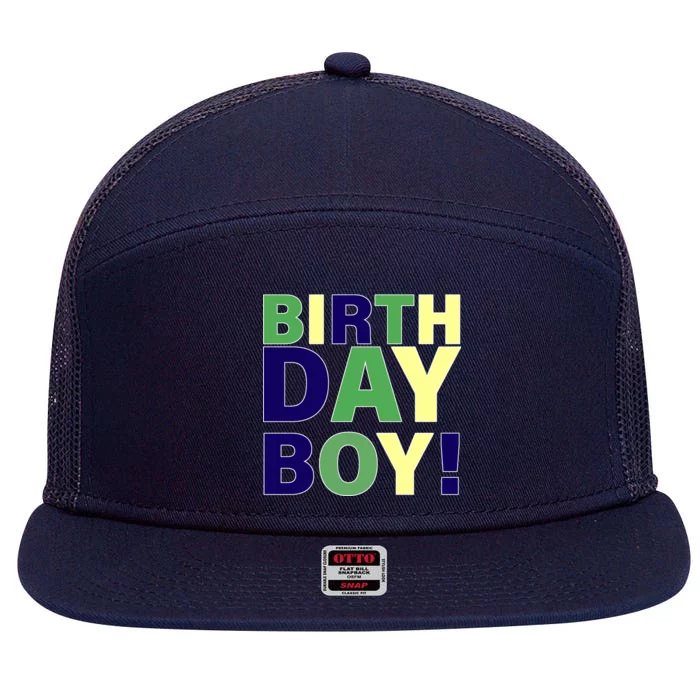 Cute Birthday Boy! 7 Panel Mesh Trucker Snapback Hat