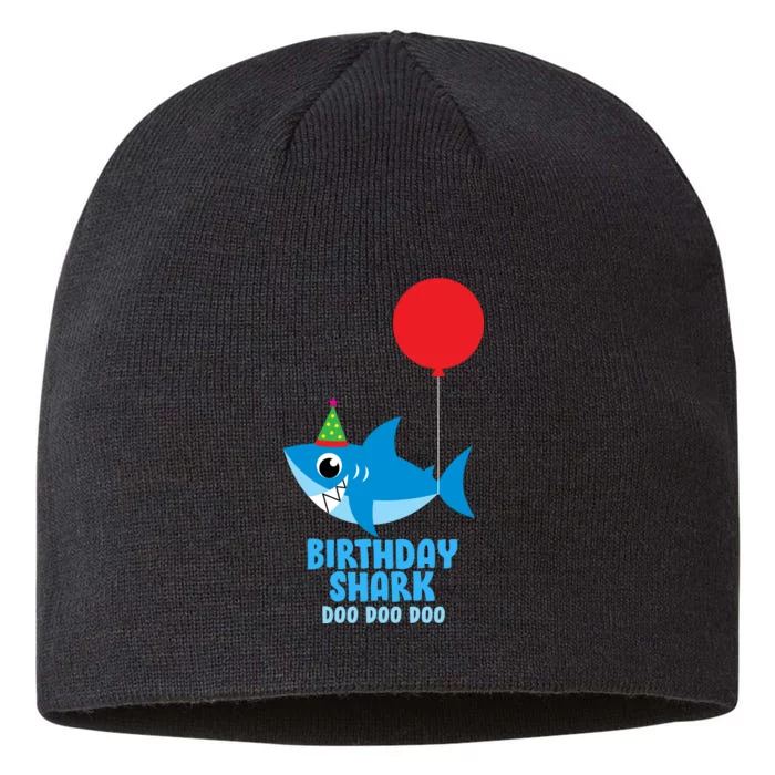 Cute Birthday Shark Doo Doo Doo 8 1/2in Sustainable Knit Beanie