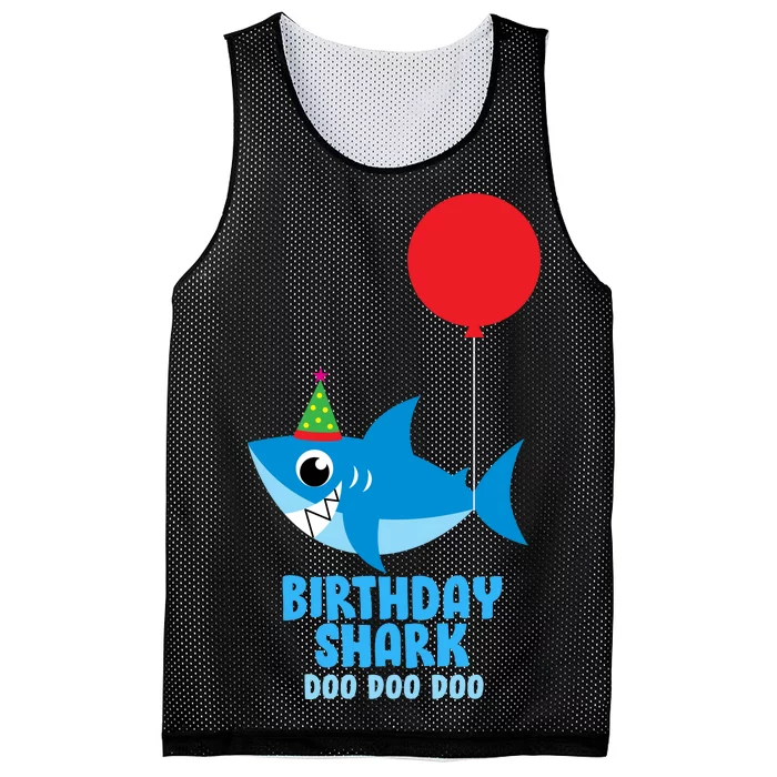 Cute Birthday Shark Doo Doo Doo Mesh Reversible Basketball Jersey Tank