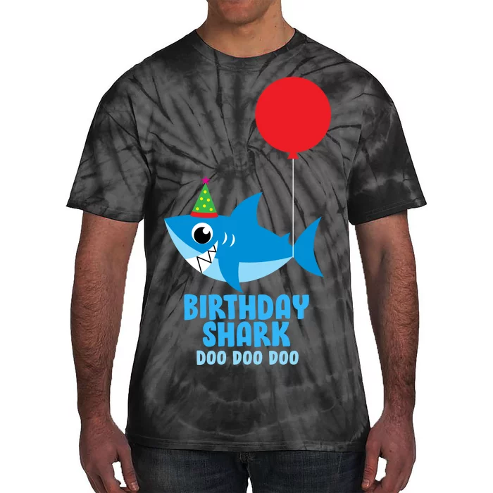 Cute Birthday Shark Doo Doo Doo Tie-Dye T-Shirt