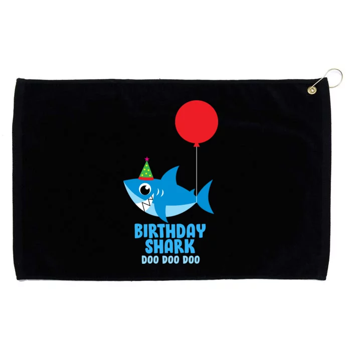 Cute Birthday Shark Doo Doo Doo Grommeted Golf Towel