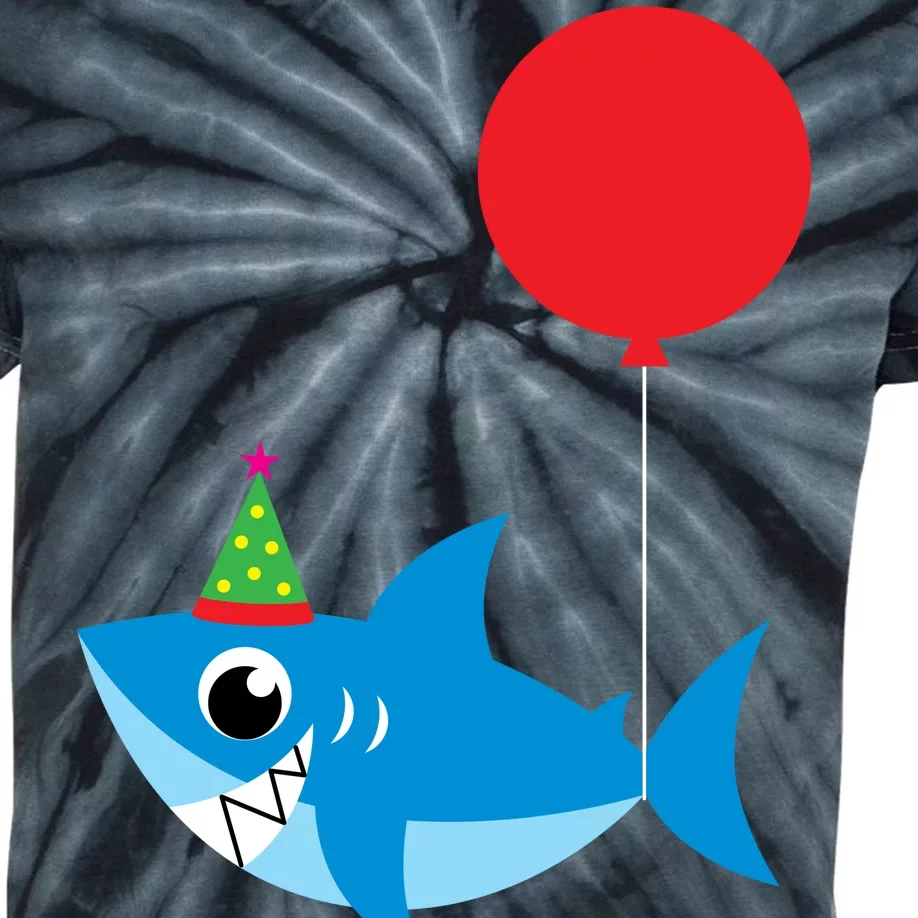 Cute Birthday Shark Doo Doo Doo Kids Tie-Dye T-Shirt