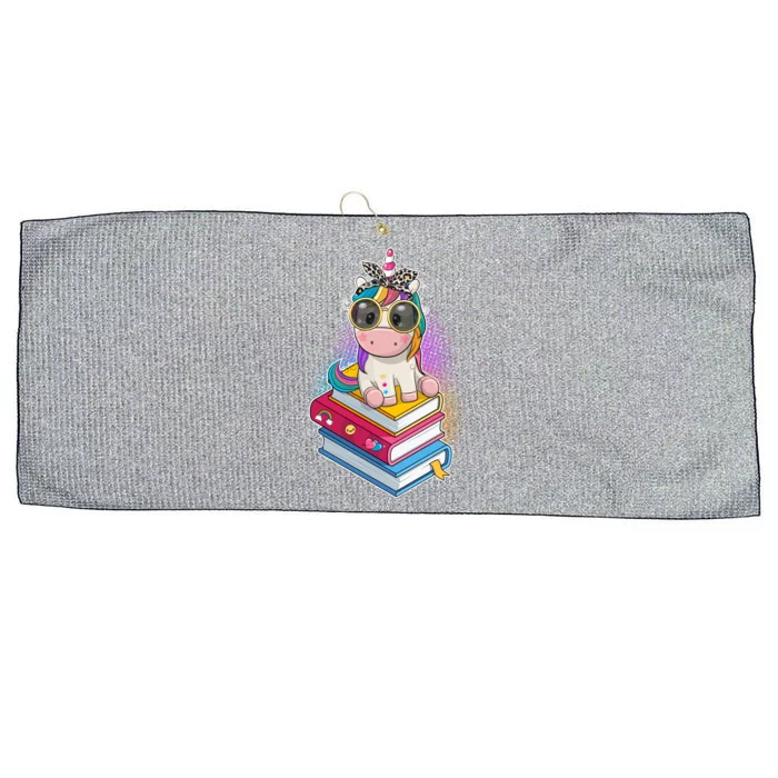 Cute Book Lover Unicorn Back to School Large Microfiber Waffle Golf Towel