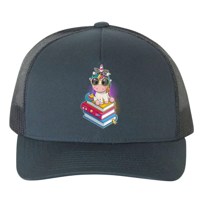 Cute Book Lover Unicorn Back to School Yupoong Adult 5-Panel Trucker Hat