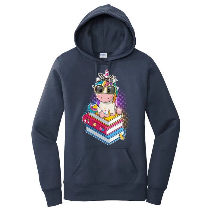 Cute Book Lover Unicorn Back to School Women's Pullover Hoodie