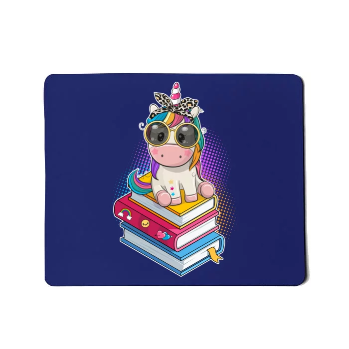 Cute Book Lover Unicorn Back to School Mousepad