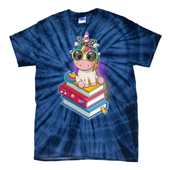 Cute Book Lover Unicorn Back to School Tie-Dye T-Shirt