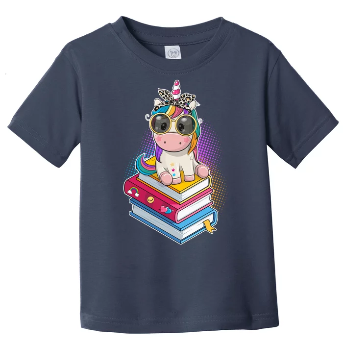 Cute Book Lover Unicorn Back to School Toddler T-Shirt