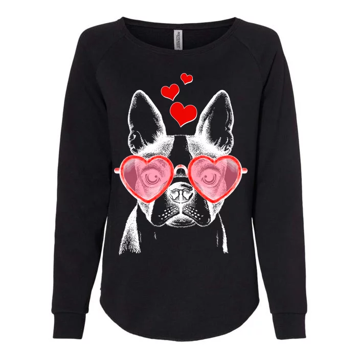 Cute Boston Terrier Womens California Wash Sweatshirt