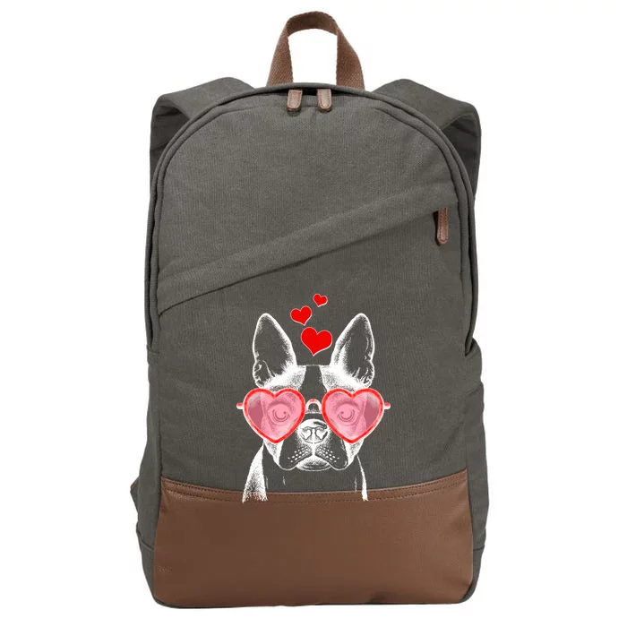 Cute Boston Terrier Cotton Canvas Backpack