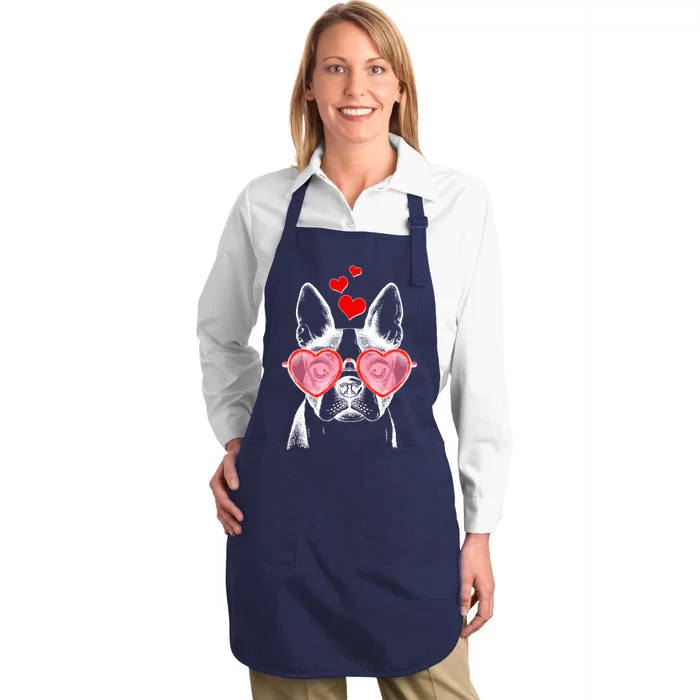 Cute Boston Terrier Full-Length Apron With Pocket