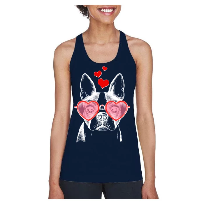 Cute Boston Terrier Women's Racerback Tank