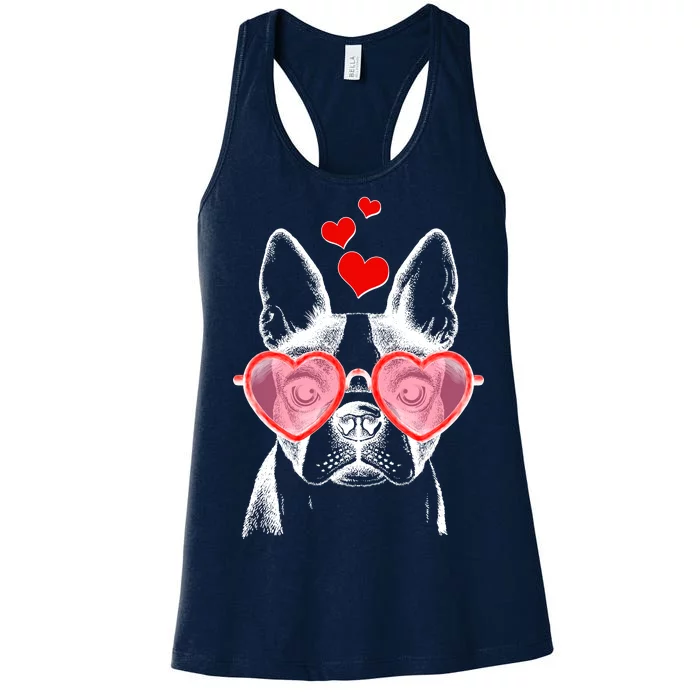 Cute Boston Terrier Women's Racerback Tank