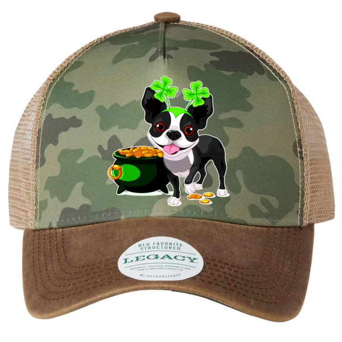 Cute Boston Terrier Shamrock St. Patrick's Day Legacy Tie Dye Trucker Hat