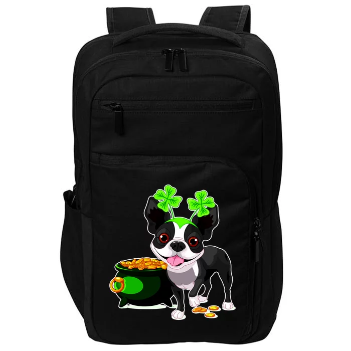 Cute Boston Terrier Shamrock St. Patrick's Day Impact Tech Backpack