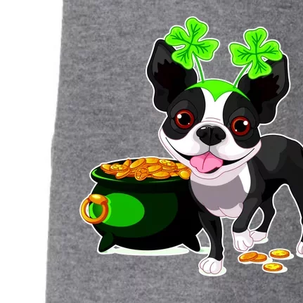 Cute Boston Terrier Shamrock St. Patrick's Day Doggie 3-End Fleece Hoodie