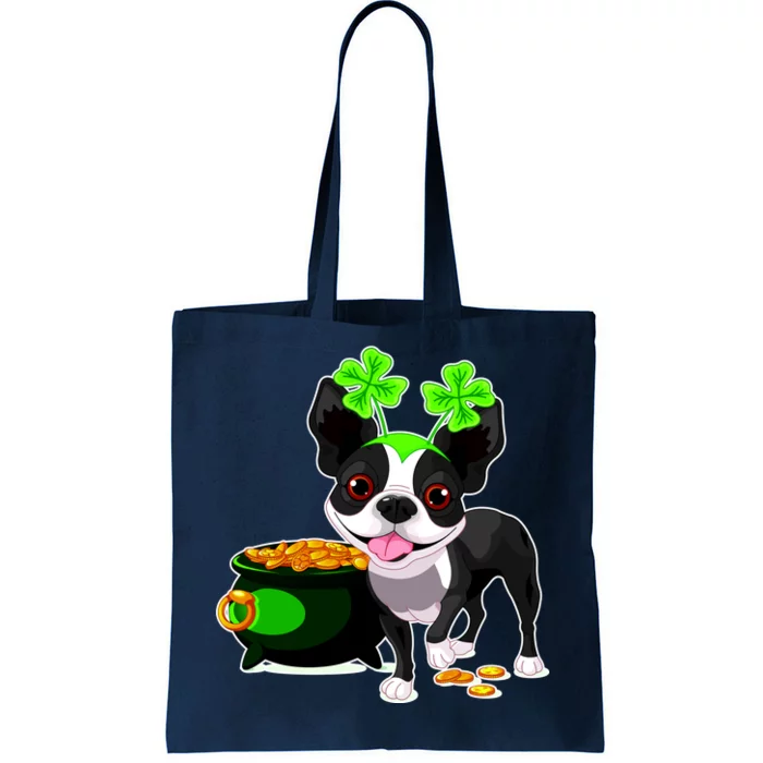 Cute Boston Terrier Shamrock St. Patrick's Day Tote Bag