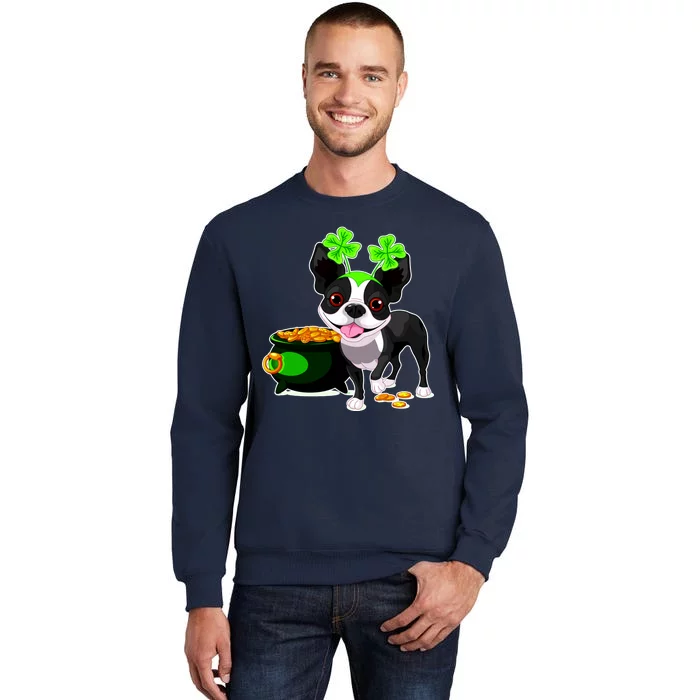 Cute Boston Terrier Shamrock St. Patrick's Day Tall Sweatshirt