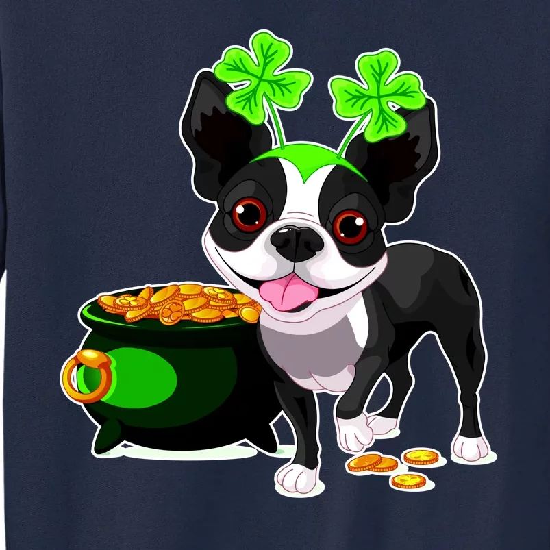 Cute Boston Terrier Shamrock St. Patrick's Day Tall Sweatshirt