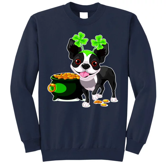 Cute Boston Terrier Shamrock St. Patrick's Day Tall Sweatshirt