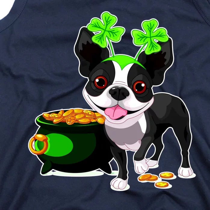 Cute Boston Terrier Shamrock St. Patrick's Day Tank Top