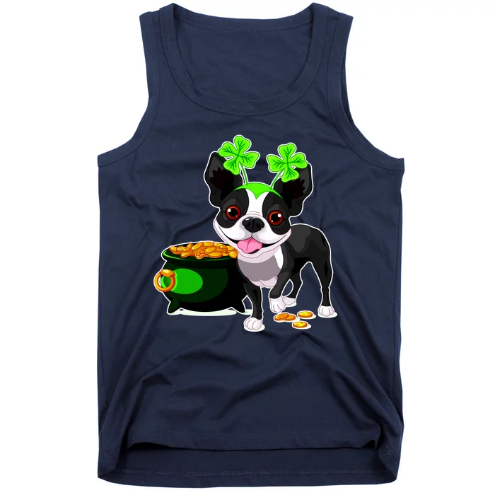 Cute Boston Terrier Shamrock St. Patrick's Day Tank Top