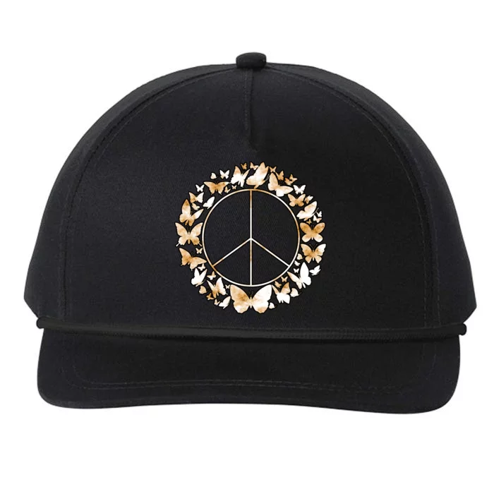 Cute Butterfly Peace Sign Snapback Five-Panel Rope Hat