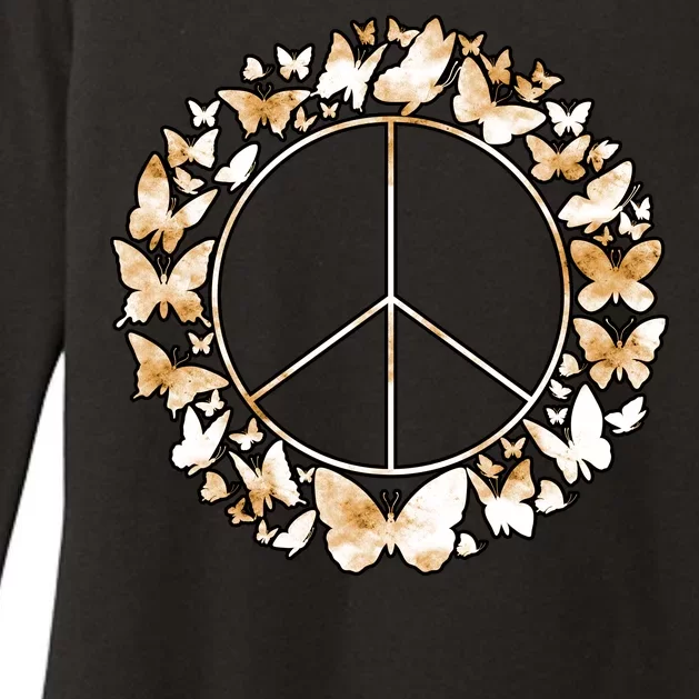 Cute Butterfly Peace Sign Womens CVC Long Sleeve Shirt