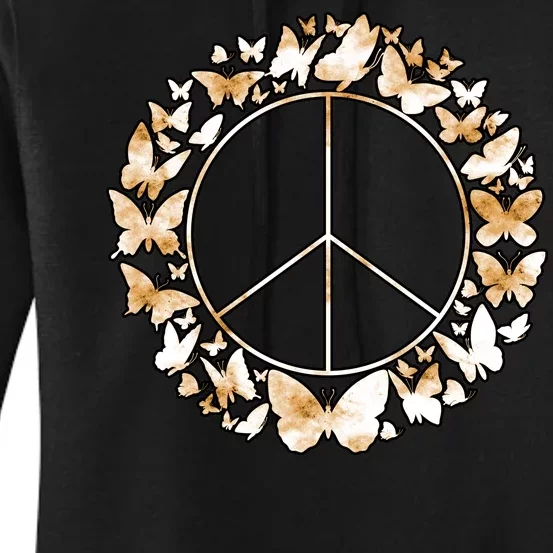 Cute Butterfly Peace Sign Women's Pullover Hoodie