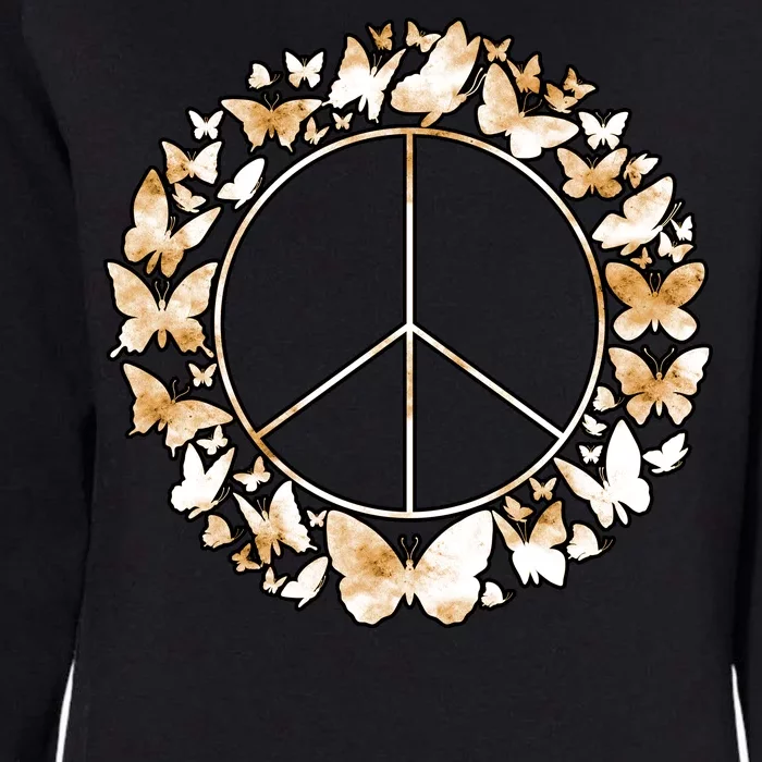 Cute Butterfly Peace Sign Womens California Wash Sweatshirt