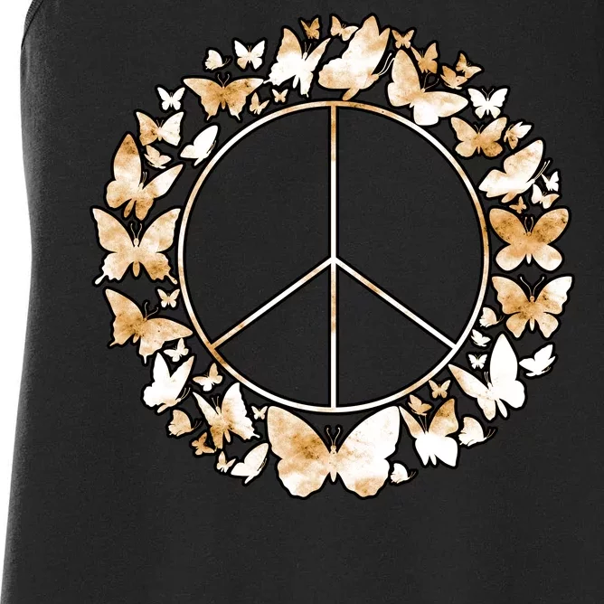 Cute Butterfly Peace Sign Women's Racerback Tank