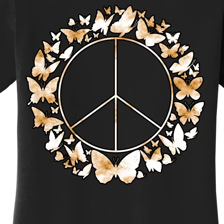 Cute Butterfly Peace Sign Women's T-Shirt