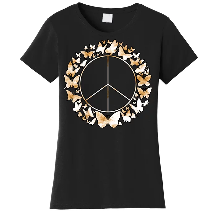 Cute Butterfly Peace Sign Women's T-Shirt