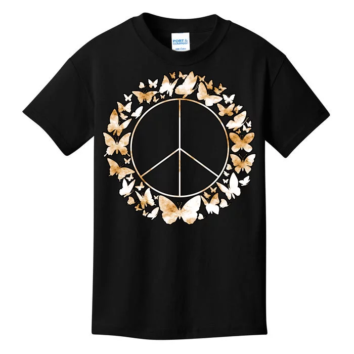 Cute Butterfly Peace Sign Kids T-Shirt