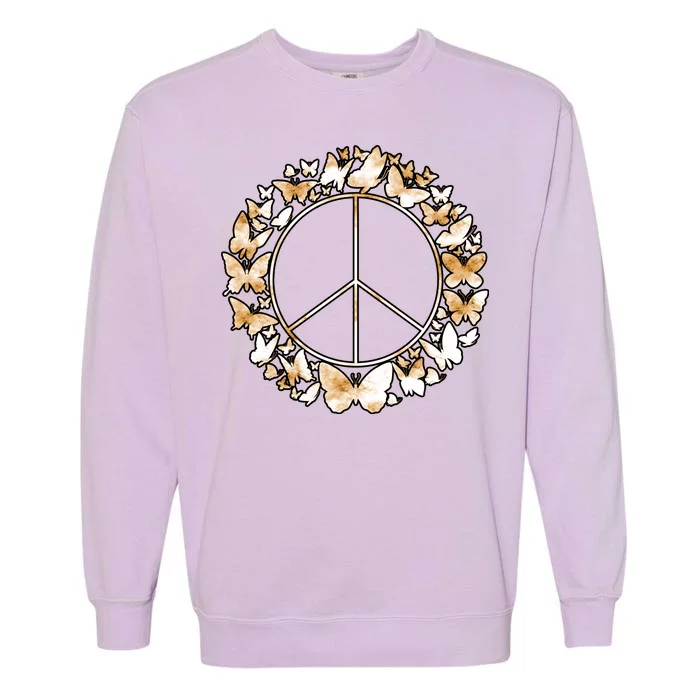 Cute Butterfly Peace Sign Garment-Dyed Sweatshirt