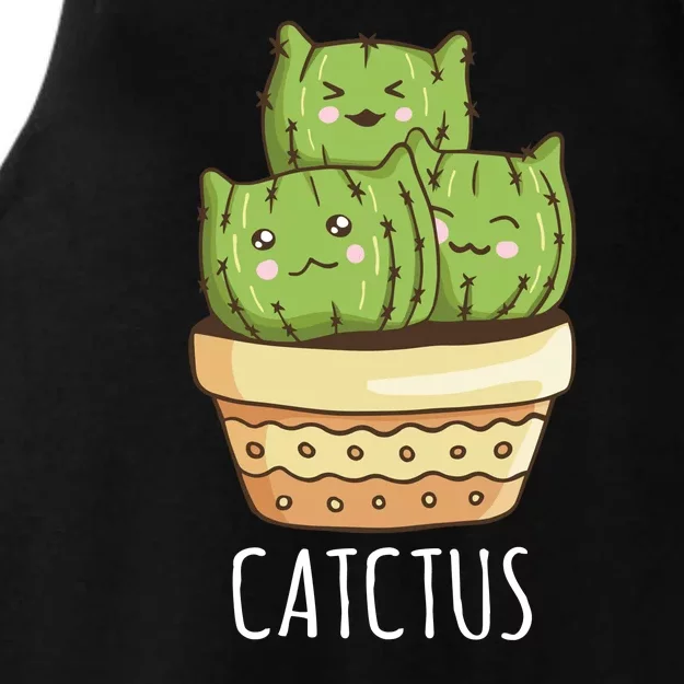 Cute Cactus Three Cats Ladies Tri-Blend Wicking Tank