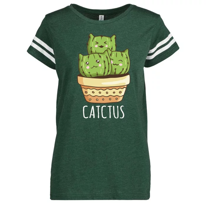 Cute Cactus Three Cats Enza Ladies Jersey Football T-Shirt