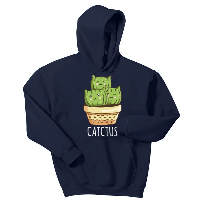 Cute Cactus Three Cats Kids Hoodie