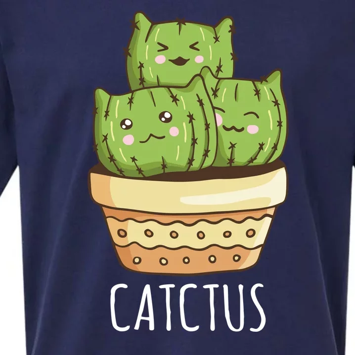 Cute Cactus Three Cats Sueded Cloud Jersey T-Shirt