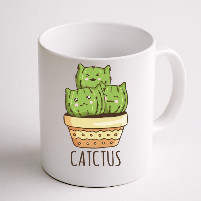 Cute Cactus Three Cats Front & Back Coffee Mug