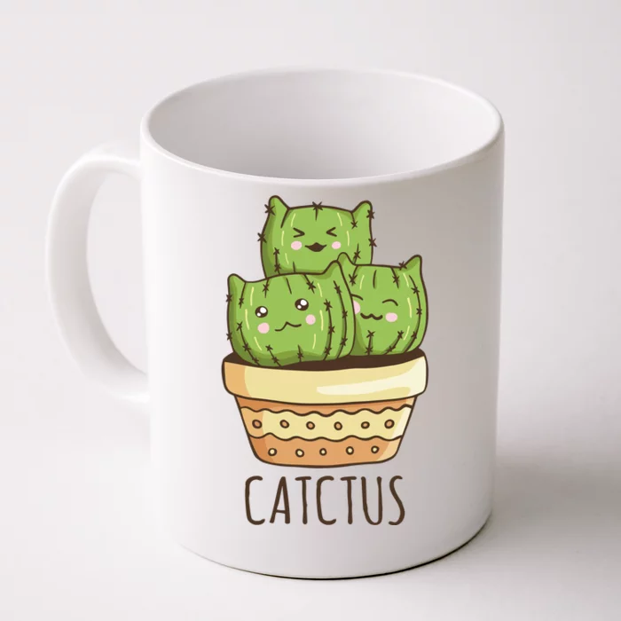 Cute Cactus Three Cats Front & Back Coffee Mug